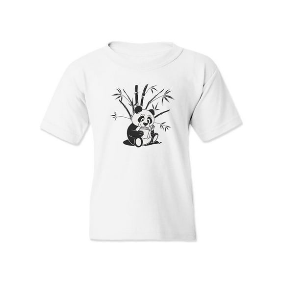 Panda Reading A Book T-Shirt Juniors -Image by Shutterstock, x-Large