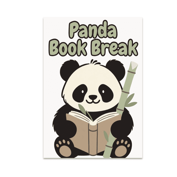 Panda Reading Art - Book Lover - 13x19 Poster Print