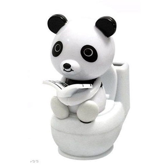 Panda Reading on the Toilet Solar Toy Home Car Decoration Gift New B11608