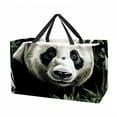 thumbnail image 1 of Panda Reusable Foldable Picnic Basket Tote Bag Large Capacity Shopping Bags Beach Bag Oxford Cloth Wildlife Park Basket, 1 of 7