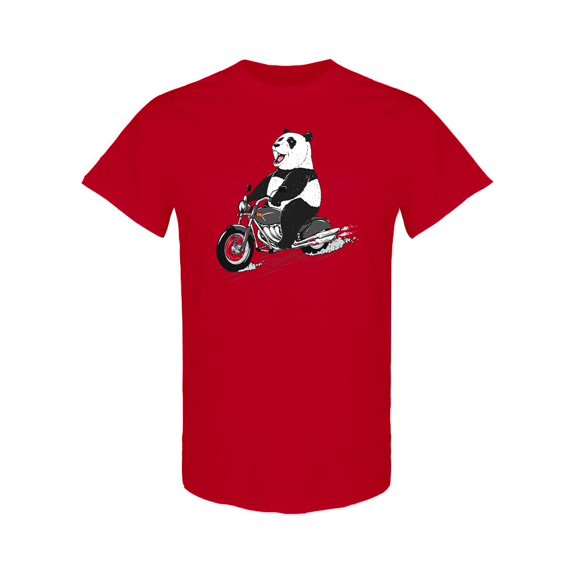 Panda Rides On Motorcycle T-Shirt Men -Image by Shutterstock, Male Small