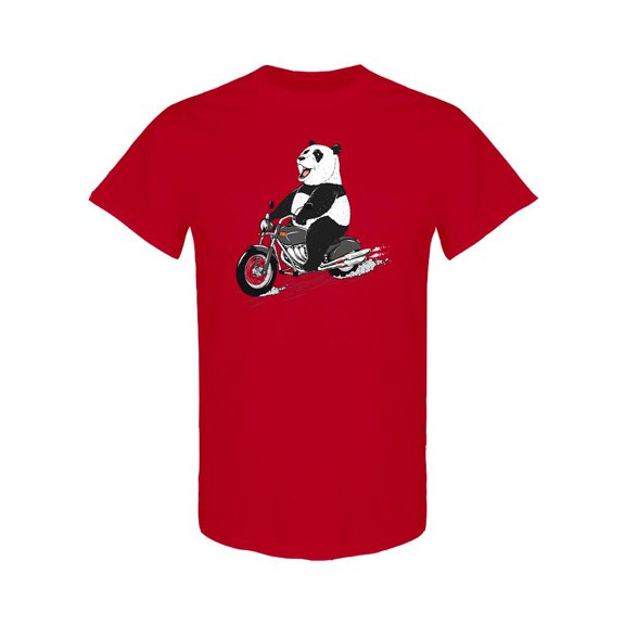 Panda Rides On Motorcycle T-Shirt Men -Image by Shutterstock, Male Small