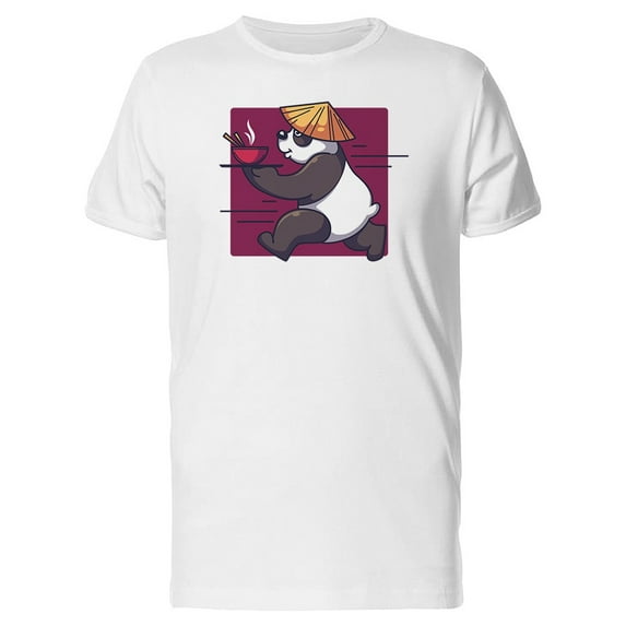 Panda Running With Food T-Shirt Men -Image by Shutterstock, Male 3X-Large