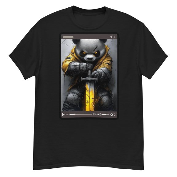 Panda Samurai Black Video game tshirt T-shirt