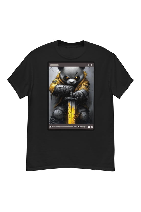 Panda Samurai Black Video game tshirt T-shirt