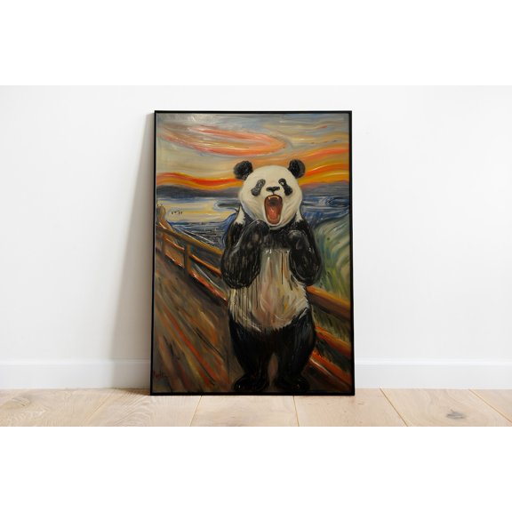 Panda Scream Art Print Edvard Munch Poster Art