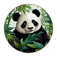 thumbnail image 1 of Panda Set of 6 Round Coasters, Microfiber Leather Drink Coasters, 11x11 cm/4.3x4.3 in Coaster Set for Table and Home Decor, 1 of 6