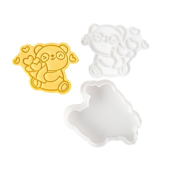 Panda Shaped Cookie Embossing Molds Baking Gadget Perfect for Baking Cookie