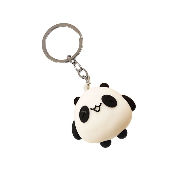 Panda Shaped Keychain Soft Silicone Cartoon Pendant for Backpacks and Purses Adorable Key Holder Gift for Kids