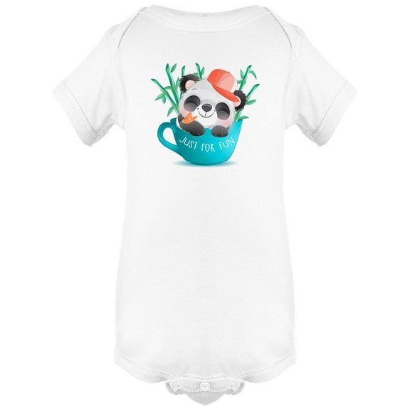 Panda Sitting Inside A Cup Bodysuit Infant -Image by Shutterstock, Newborn