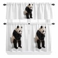 thumbnail image 1 of Panda Sitting on The Toilet Thinking Curtain Valances Set Abstract Funny Animal Kitchen Curtains 36&nbsp;inch Length Rod Pocket Valance and Tiers 3 Piece Set Small Bedroom Bathroom Laundry Decor, 1 of 9