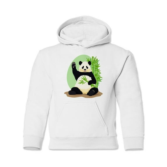 Panda Sitting With Bamboo Hoodie Juniors -Image by Shutterstock, Small