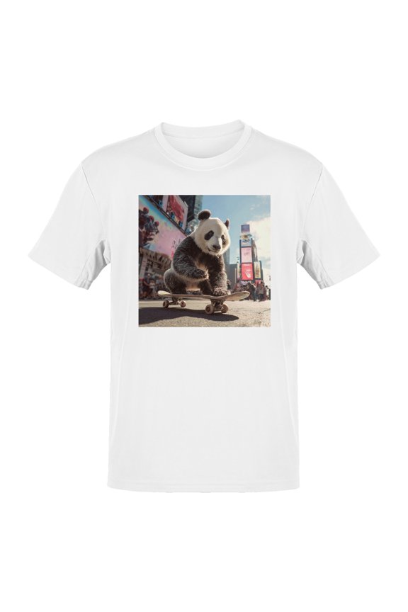 Panda Skateboarding Adventure Men's T-shirt