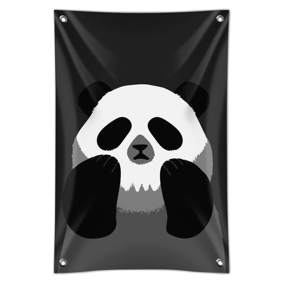 Panda Skull Optical Illusion Spooky Home Business Office Sign