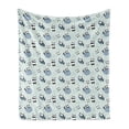 thumbnail image 1 of Panda Soft Flannel Fleece Throw Blanket, Nursery Pattern with Animal in Space Plants Rockets and Stars in Pastel Tones, Cozy Plush for Indoor and Outdoor Use, 60" x 80", Multicolor, by Ambesonne, 1 of 5
