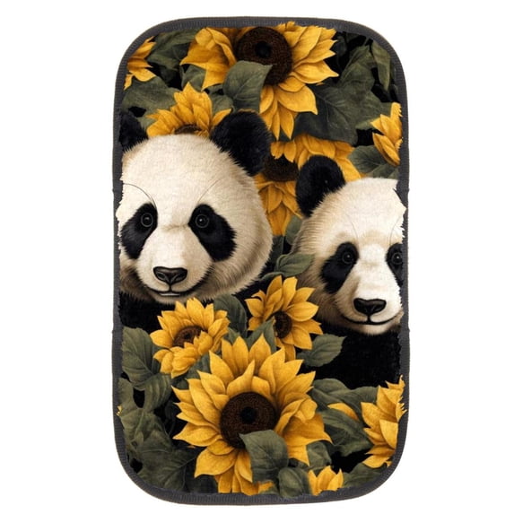 Panda Soft and Comfortable 12.5x8.2 Inch Furry Printed Car Armrest Cover - Car Armrest Mat - Armrest Cover