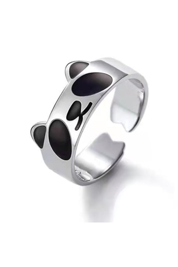 Panda Statement Ring Animal Rings Open Adjustable for Women Graduation Gift