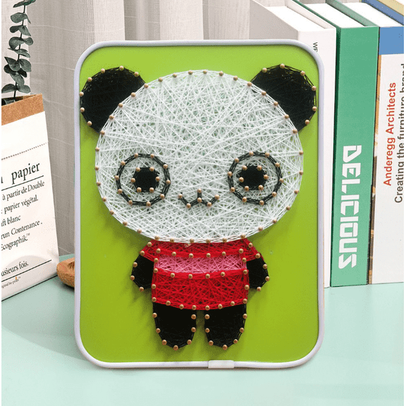 Wizardi Panda String Art Kit with Stand. Simple Decorative DIY String Art Craft Kit M1-2 DHBC26372