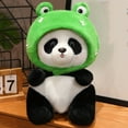 thumbnail image 1 of Panda Stuffed Animal 10", Soft Panda Plush Toy with Frog Hat, Cute Stuffed Toy Gift for Christmas, Birthday Gifts & Valentines Day for Her/Girlfriend Lover, 1 of 6