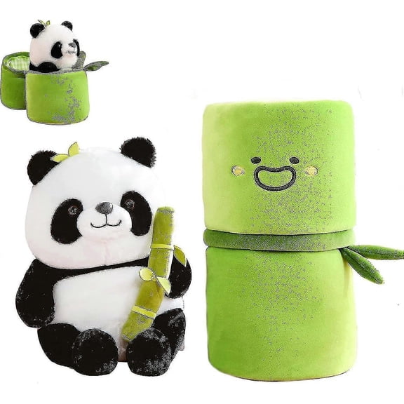 Panda Stuffed Animal, 9.8 Stuffed Panda Bear Plushies Holding Bamboo, Cute Panda In Bamboo Plush Toys Gifts For Kidsgirls