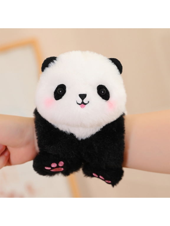 Panda Stuffed Animal Slap Bracelets Kids Adults, 9 Inch Panda Plush Snap Bracelet Birthday for Boys Girls Child Bulk Party Favors Goodie Bag Stuffers Exchanging Gifts Classroom Prizes