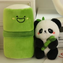 Panda Stuffed Animals Panda Bamboo Plush Toy 4 Inch Bamboo Tube Panda Pillow Stuffed Panda Bear Plushies Panda Doll Gifts for Boys Girls