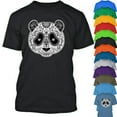 thumbnail image 1 of Panda Sugar Skull Mens T-Shirt Funny Mexican Gothic Day Of The Dead Tee Color Black Small, 1 of 2