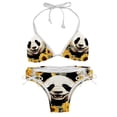 thumbnail image 1 of Panda Sunflower Bikini Set with Detachable Sponge & Adjustable Strap, Two-Pack, Ideal for Beach & Pool, Swimsuit Swimsuits Bikini, 1 of 6