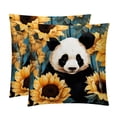 thumbnail image 1 of Panda Sunflower Covers - Set of 2 Throw Pillow Covers with Unique Patterns for Living Room Decor - Available in 16x16, 18x18, and 20x20 Inches Throw Pillows for All Occasions, 1 of 6