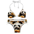 thumbnail image 1 of Panda Sunflower Detachable Sponge Adjustable Strap Bikini Set Swim Wear 2-Pack Beach Swimsuit, 1 of 6