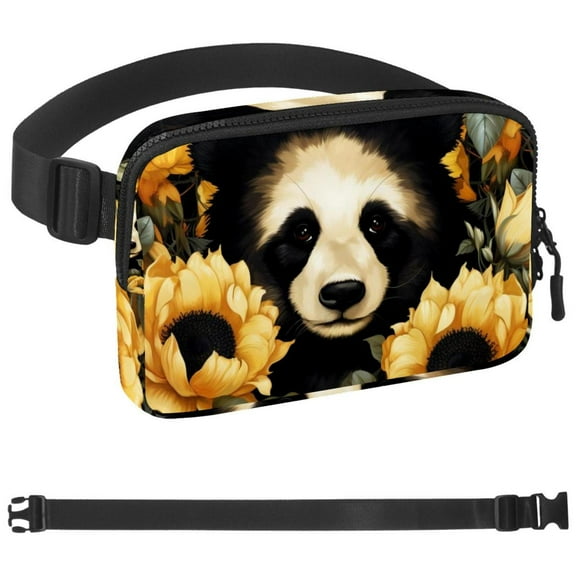 Panda Sunflower Fanny Pack Belt Bag for Women and Men, Fashionable Waist Pack with Adjustable Strap for Traveling, Hiking, Jogging, Cycling