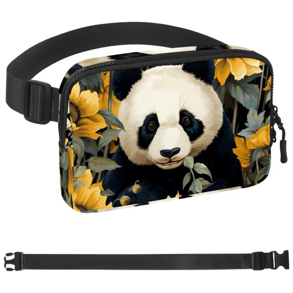 Panda Sunflower Fanny Pack, Quick Release Buckle Travel Sport Waist Fanny Pack Bag for Men Or Women