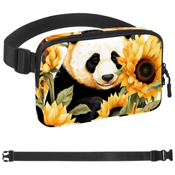 Panda Sunflower Fanny Pack for Men Women, Crossbody Waist Bag Pack, Belt Bag for Travel Walking Running Hiking Cycling, Easy Carry Any Phone, Wallet