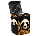 thumbnail image 1 of Panda Sunflower Foldable Car Trash Bin with Lid, Leak-proof Mini Trash Can for Car, Hanging Storage Bag Included, 1 of 6