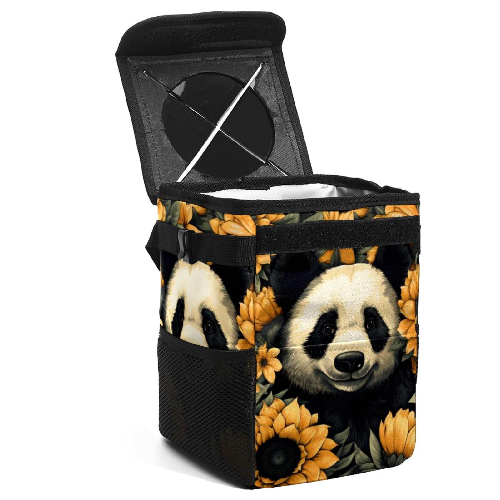 Gallery Detail: Panda Sunflower Foldable Mini Car Trash Can With Lid And