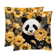 thumbnail image 1 of Panda Sunflower Pillow Covers Set of 2 with Unique Patterns - Available in 16x16, 18x18, and 20x20 Inches for Various Occasions - Pillow Inserts Included, 1 of 6
