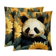 thumbnail image 1 of Panda Sunflower Throw Pillow Covers Covers Set of 2, Velvet Cushion Case with Unique Patterns for Bed Pillows, 16x16 18x18 20x20 Inches,for Various Occasions, 1 of 6