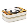 thumbnail image 1 of Panda Sunflower Velvet Portable Necklace Holder with Removable Compartment - Earring Organizer, Jewelry Boxes, Organizer Box - Gift, 1 of 7