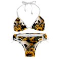 thumbnail image 1 of Panda Sunflower Women's Swimsuit Bikini Set, Detachable Sponge, Adjustable Strap, Two-Pack, Beach & Pool Ready, 1 of 6