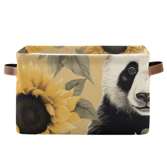 Panda Sunflowers Bear Storage Bins Baskets With Handles Storage Box Clothes Organizer Organization Toys