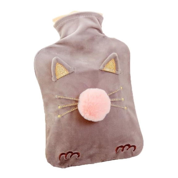 Panda Superstore 1 Liter Hot Water Bottle with Cover for Hot & Cold Therapy Pain Relief Lovely Plush Water Bag, Multi Color