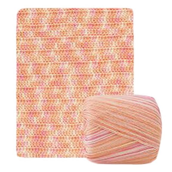 Panda Superstore 1 Skein Dye Lace DIY Bouquet Knitting Yarn for Summer Hat, Orange & Pink