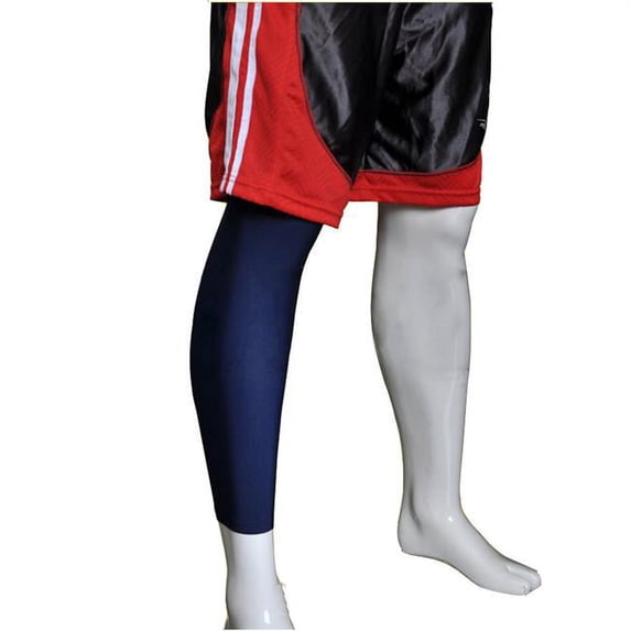Panda Superstore 17.7 in. Long Compression Basketball One Pic Leg Sleeve, Navy - Medium