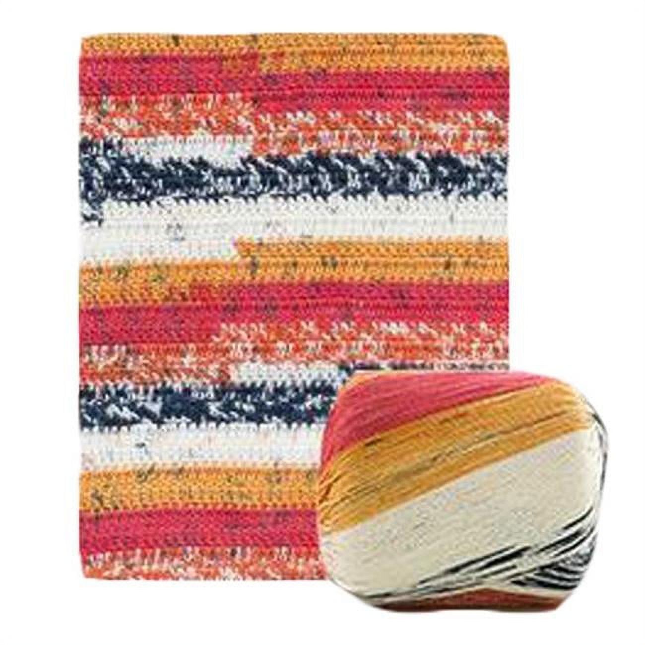 Panda Superstore  2 Skeins Lace Cotton Crochet Yarn for Hand Knitting Rugs Basket, Red & Yellow