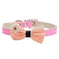 thumbnail image 1 of Panda Superstore  20-26 cm Pretty Adjustable PU Bow-ties Dog Collar Pet Collar, Pink, 1 of 1