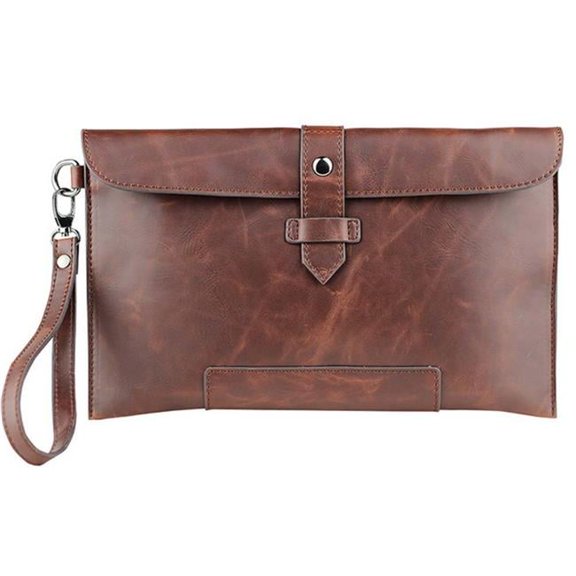 Panda Superstore 29 x 17 cm Mens Crazy Horse Skin Clutch Business Envelopes Grasping Bag