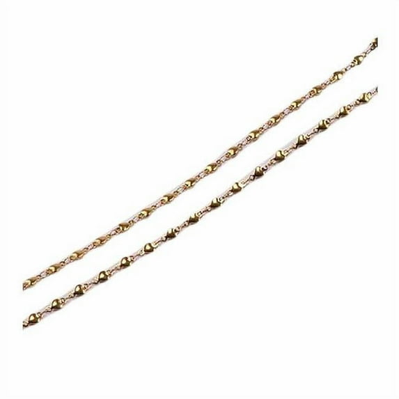 Panda Superstore PL-CLO2412653011-DORIS00916-RP 30.7 in. Vintage Metal Beads Heart Shape Eyewear Reading Glasses Chain, Gold