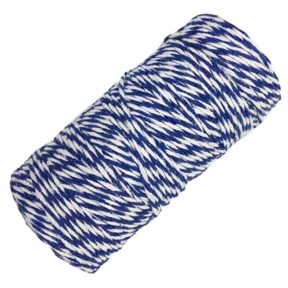 Panda Superstore 328 ft. 1 mm Cotton DIY Decorative Rope Packing Twine, Blue & White - 2 Piece