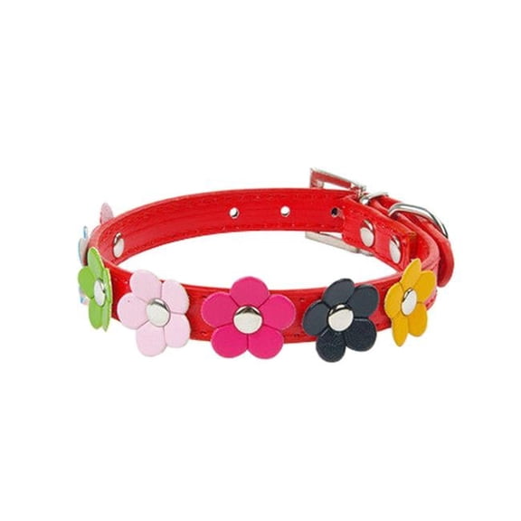 Panda Superstore  36-46 cm Lovely Adjustable PU Bow-ties Dog Collar Pet Collar, Red