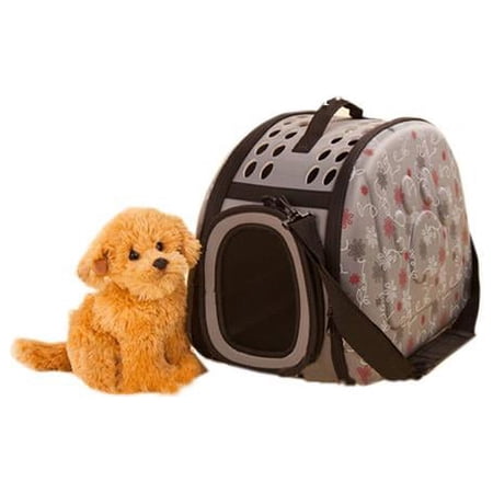 Panda Superstore 42 x 26 x 32 cm Portable Folding Pet Carrier Shoulder Bag for Dogs & Cats, Gray